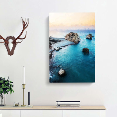 The Rock of Aphrodite Beach in Cyprus - Wall Art