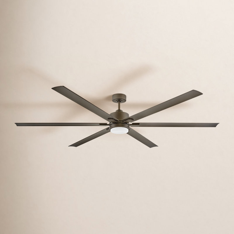Collette 6 - Blade LED Standard Ceiling Fan with Wall Control and Light Kit Included, 82" Wide, Metallic Matte Bronze