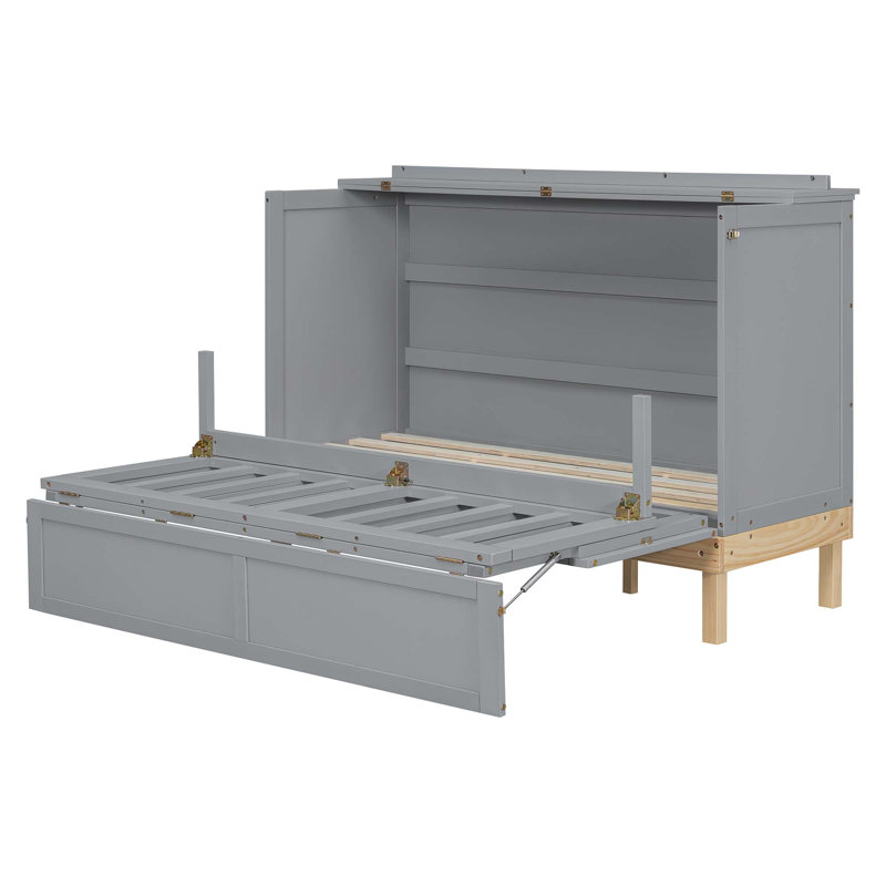 Grand lit escamotable pour chambre à coucher, Gris