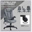 Fauteuil de bureau à 6 points de massage vibrant avec chaleur lombaire pour un confort et une productivité accrus, gris