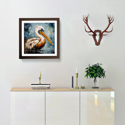 Pelican Palette Knife Painting No.2 - Framed Print