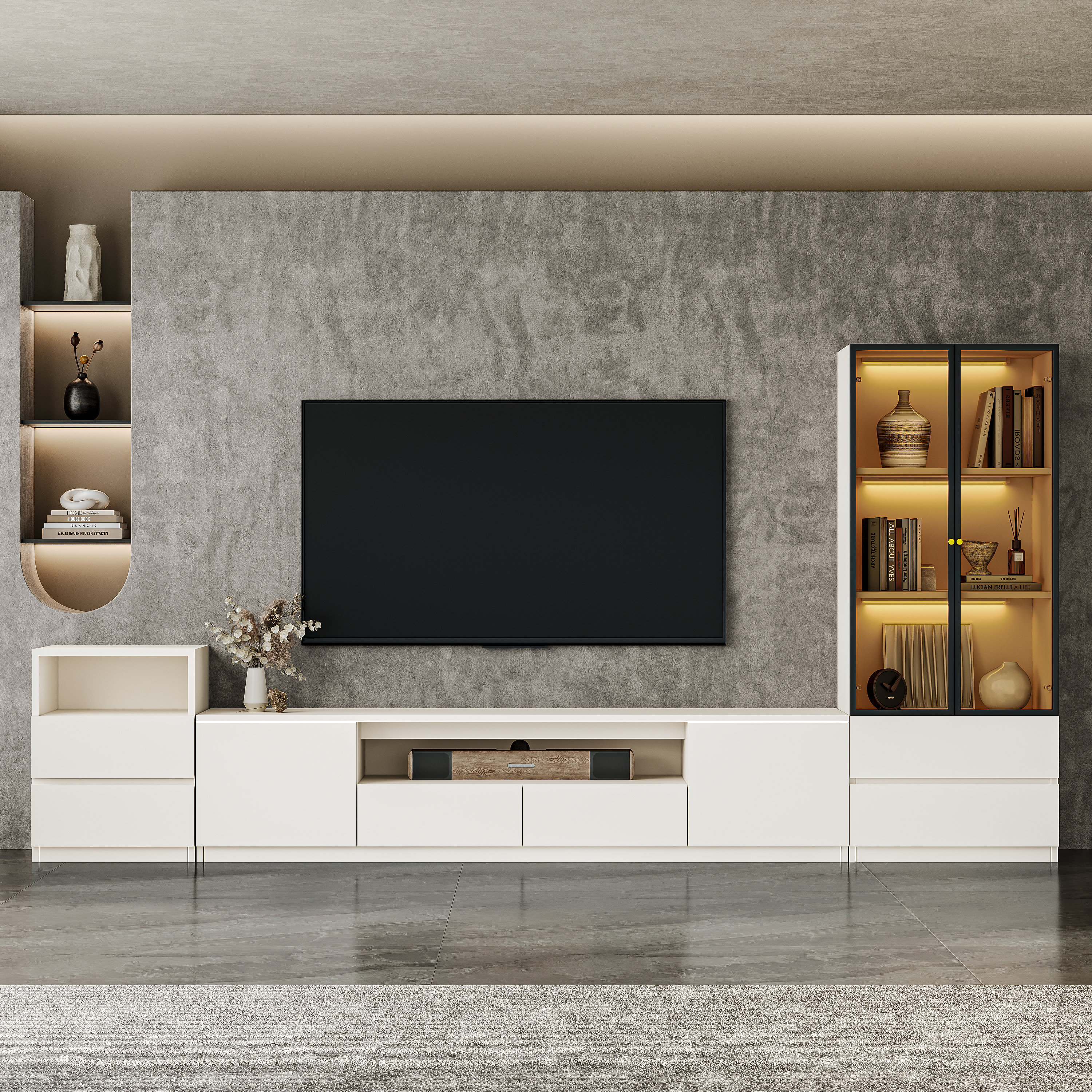 Ivy Bronx Crafton Denby 122.1'' Media Console Entertainment Center For ...