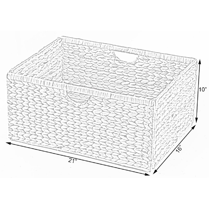 Panier en osier naturel jacinthe d'eau, H 10 po x l 21 po x P 16 po