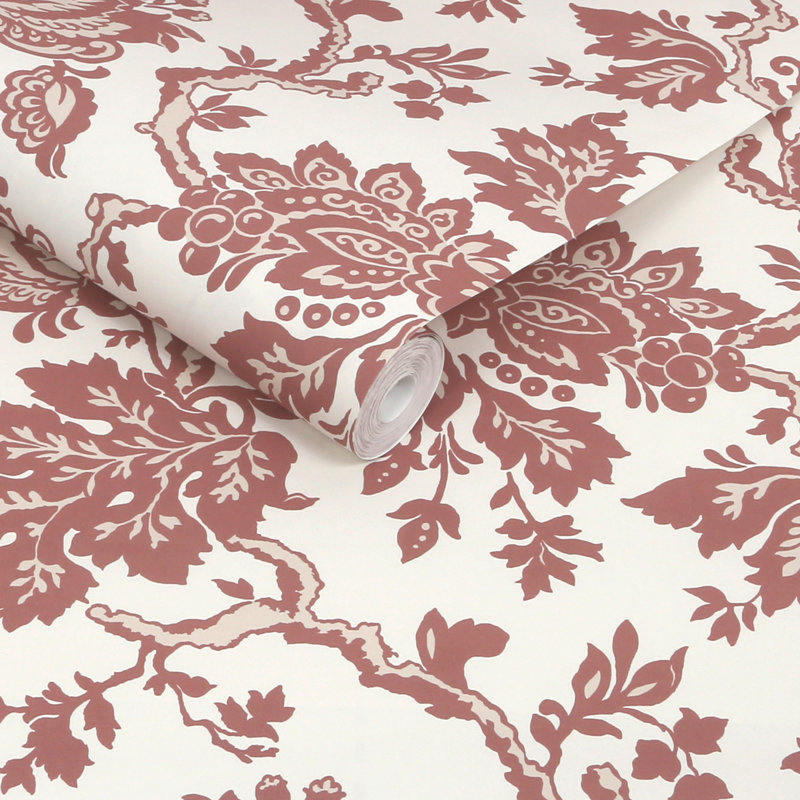 Martha Stewart Jacobean Russet Wallpaper, Red