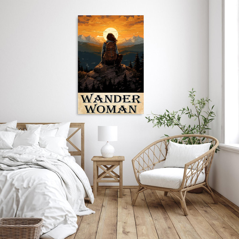 Femme de randonnée, L 16 po x H 20 po x P 1,25 po