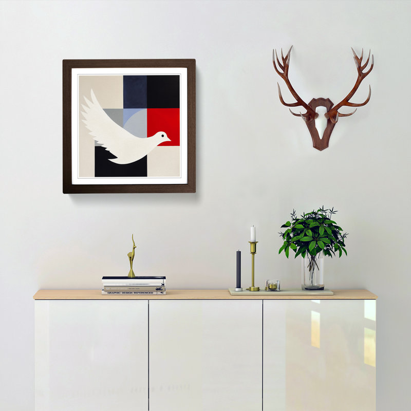 Single Picture Frame Print on Wood, Walnut