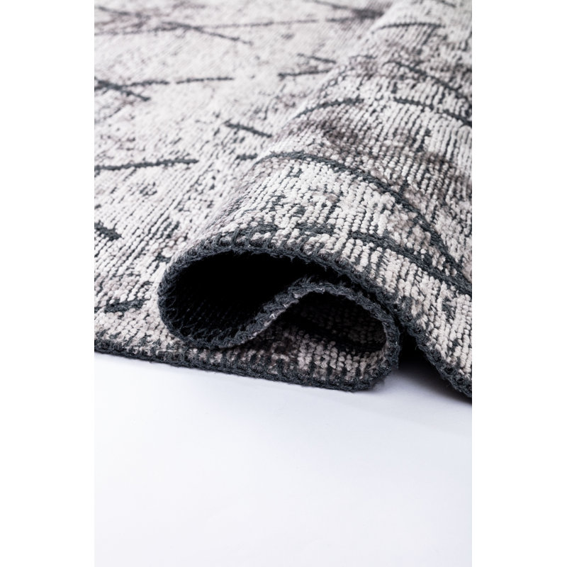 Rapture Gray/Black Argyle Luxury Area Rug, Rectangle 7'10" x 11'2"