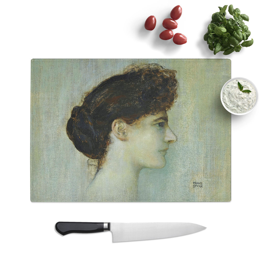 Portrait of a Woman by Franz Von Stuck Chopping Board