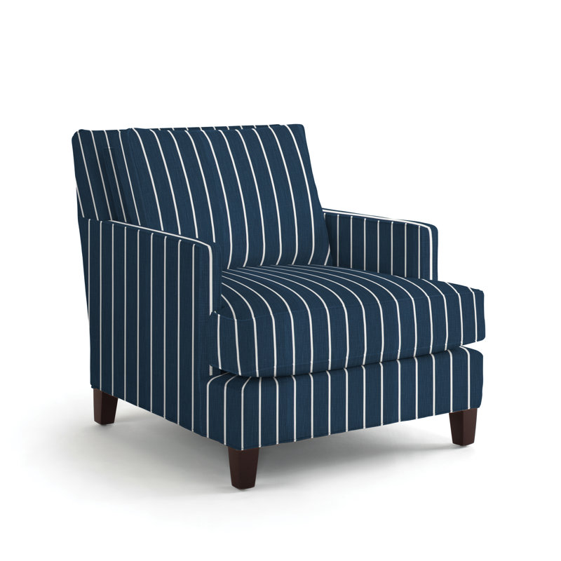 Bethel Club Chair, Denim Cotton, Espresso