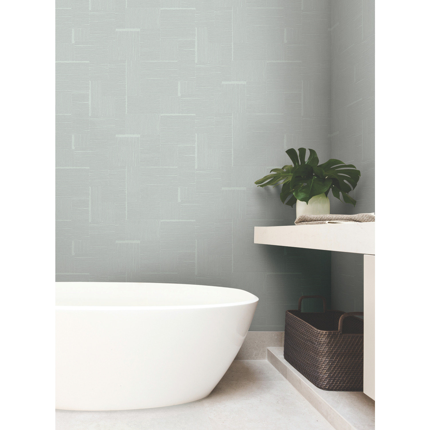 Alodee Geometric Wallpaper, Sky Blue