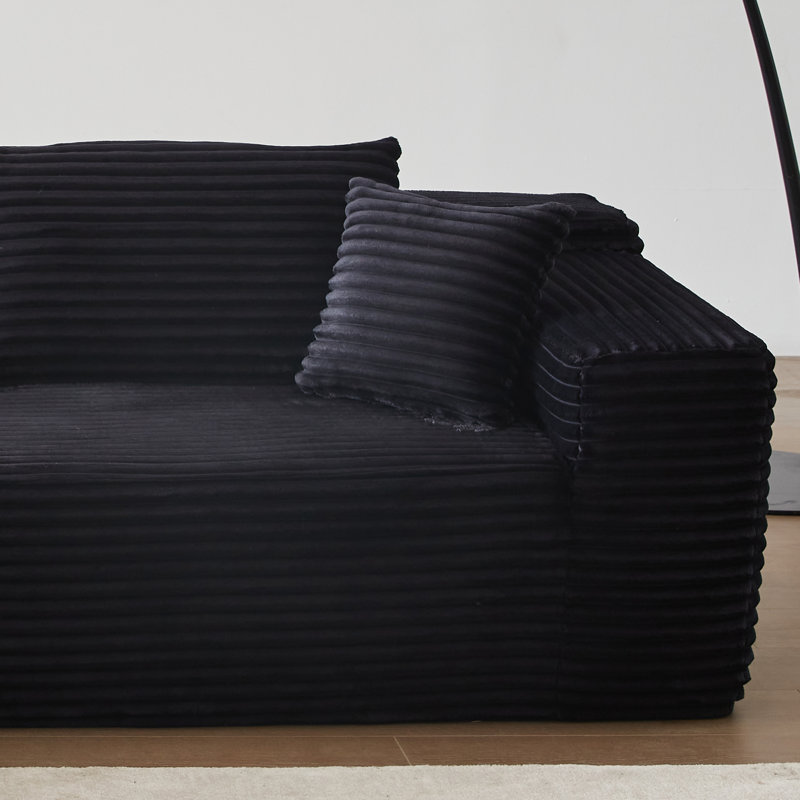 Canapé modulaire 2 pièces Rita, Orienté à gauche (vu de face), 100 % polyester noir