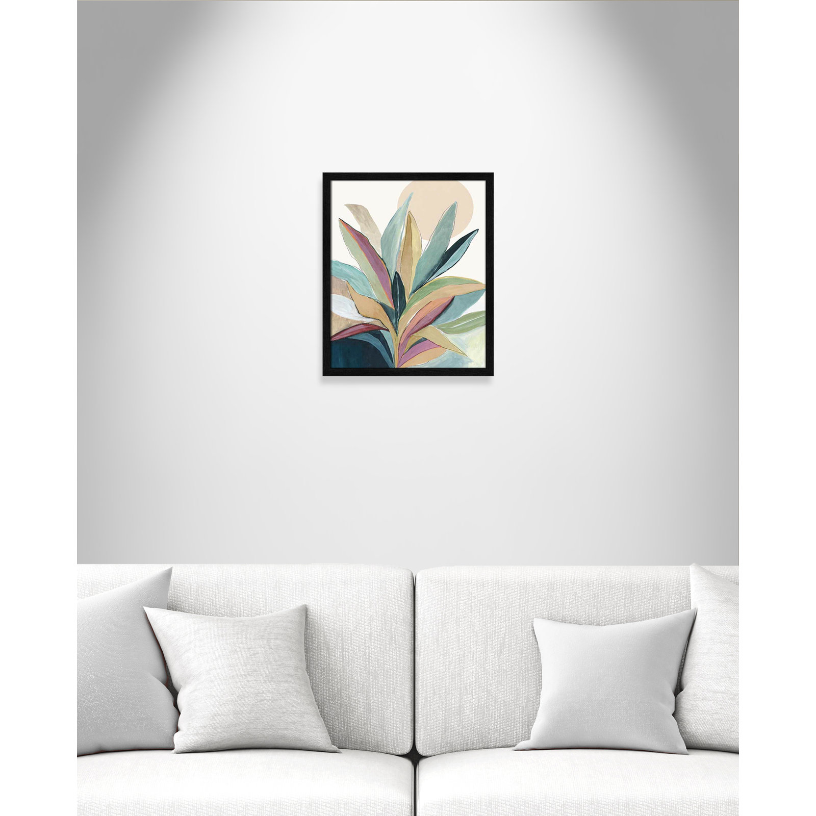 Sunny Bright Leaves I Print by Asia Jensen, Black Slim Unmatted Picture Framed, 19" H x 16" W x 0.75" D