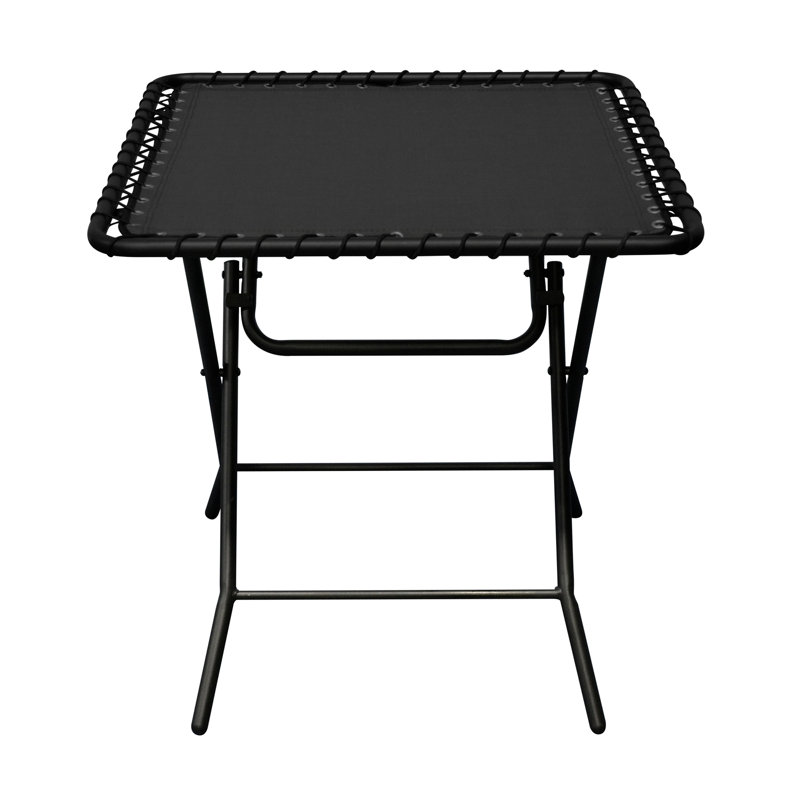 Nikolai Rectangular Folding Outdoor Side Table , 23.75'' in. W 23.75'' in. D, Black