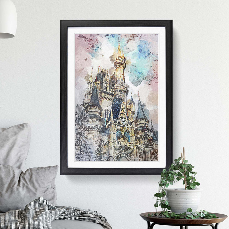 Magic Kingdom in Orlando Florida in Abstract - Framed Print, Black, 76cm H x 50cm W x 2cm D
