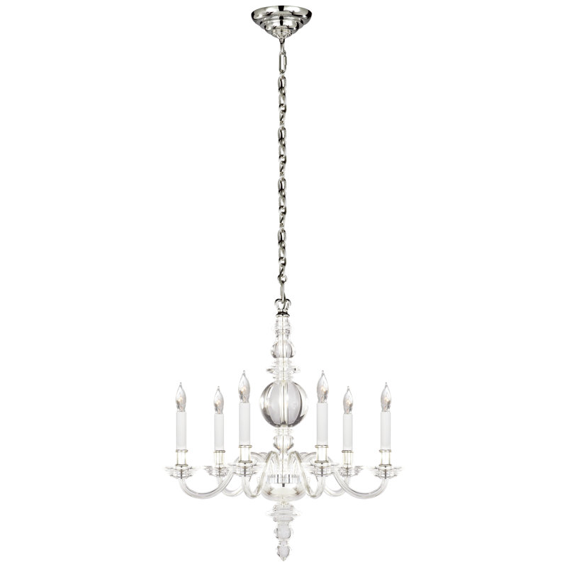 George 6 - Light Glass Chandelier, 23.5" H x 22" W x 22" D
