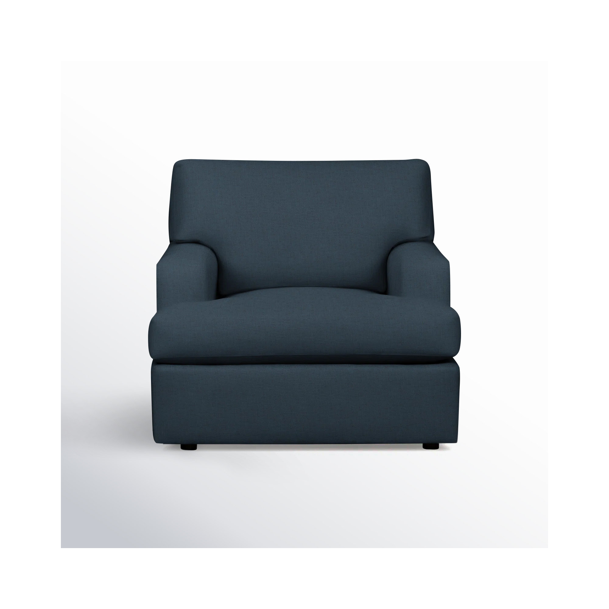 Cleo Upholstered Custom Accent Chair, Zuma Navy Textured Linen