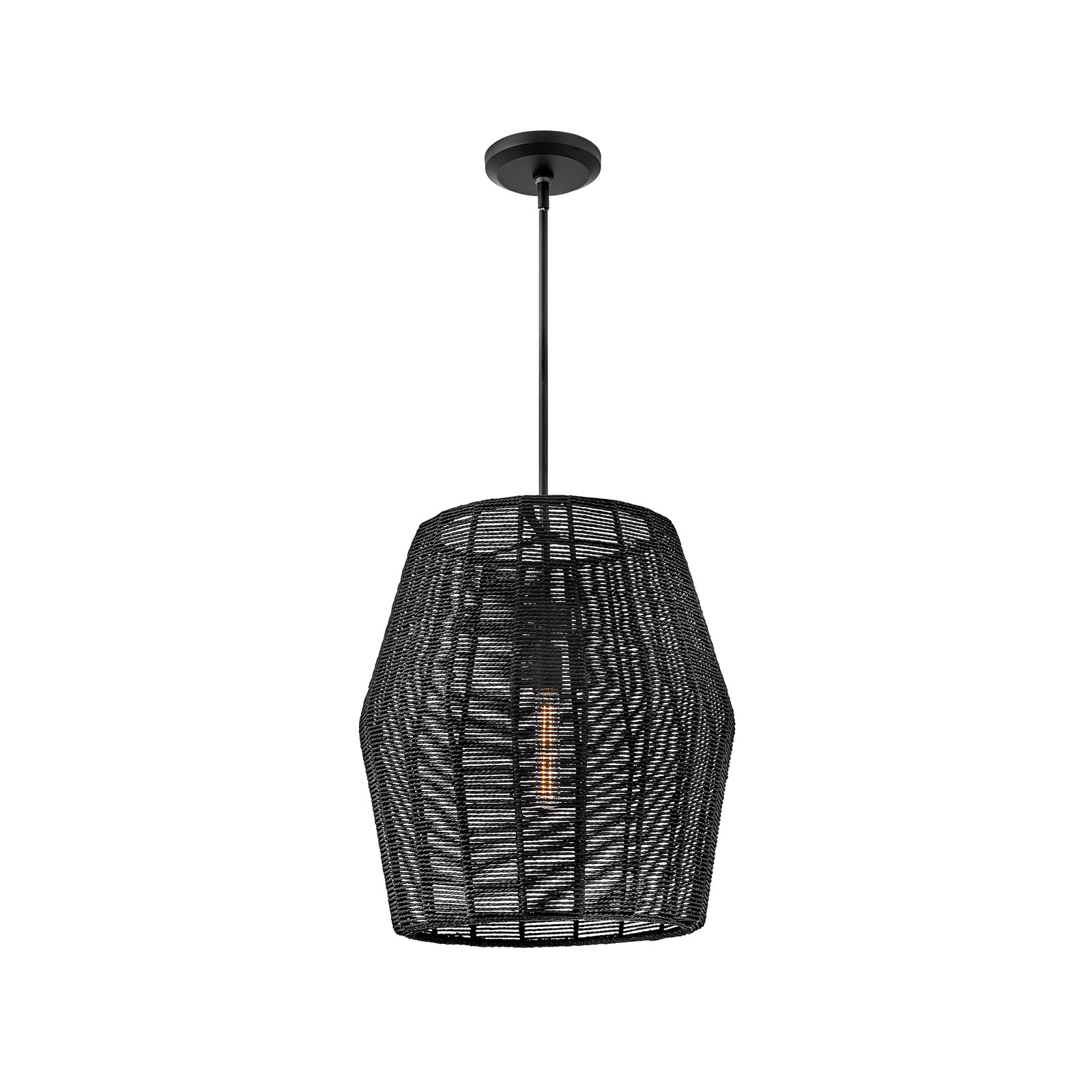Ariza Single Light Dimmable Pendant, Black, Black