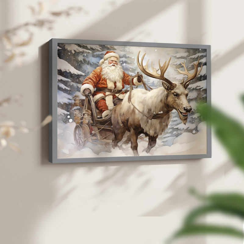 Art de Noël - CCGVD - Reproduction encadrée - Restickable, Gris, H 16 po x l 20 po