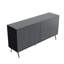 Buffet Mid-Century moderne 63 po - 5 pieds de support et 4 tablettes réglables - Armoire de rangement pour l'entrée ou le salon - Noir-501646214