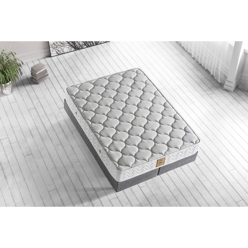 Mid Firm Double-Sided Mattress, 63.0 x 79.0 x 11.0 inches | Special Knitted Fabric Cover, Multi Spring System | Solid White Design, Assembled | Perfect for Comfort & Support in Any Bedroom