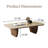 Neatha Modern 51" Rectangular coffee table, Sintered Stone Tabletop, Brown Solid Wood Legs for livingroom-497422043-470196668