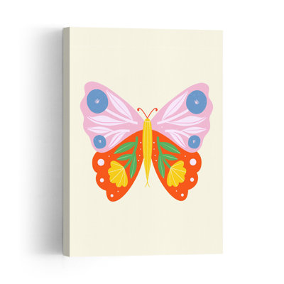 Floral Butterfly Abstract Colorful Contemporary Butterfly Moth Nature Flower Wall Art Print