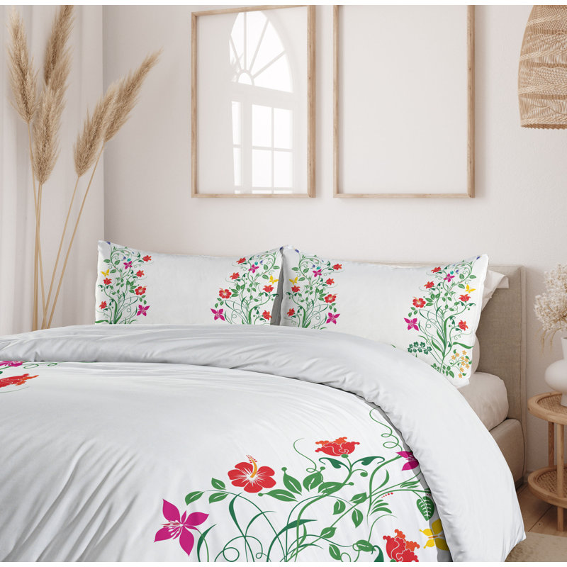 French Country Polyester Floral Duvet Cover