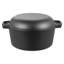 Poêle double en fonte 2 en 1 pré-assaisonné en fonte avec poignées de couvercle 5 pintes noir, polyvalent et durable pour la cuisson et la cuisson