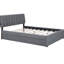 Lit plateforme tapissier avec lit gigogne simple TG et lumières à DEL énergie, molleton gris, grand-887617490-887617493