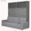 Lit escamotable Queen avec canapé, gris-918307288