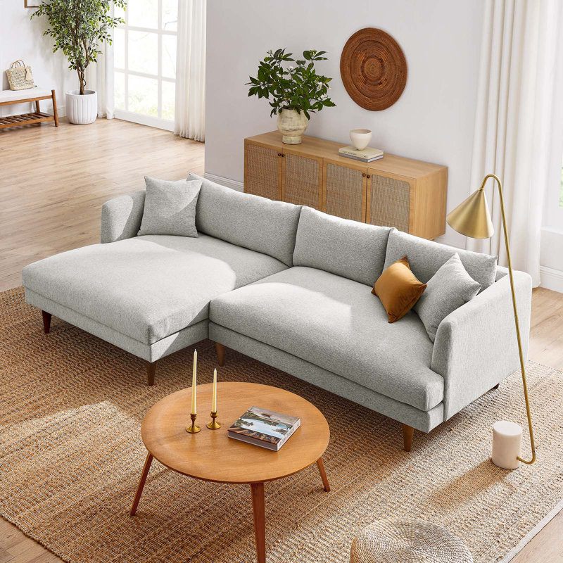 Modway Zoya 2 - Piece Upholstered Sectional, Left Hand Facing, Gray 100% Polyester