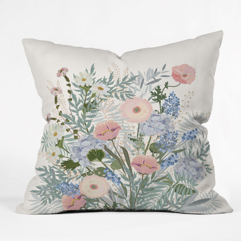 Floral Throw Pillow, 18" x 18"