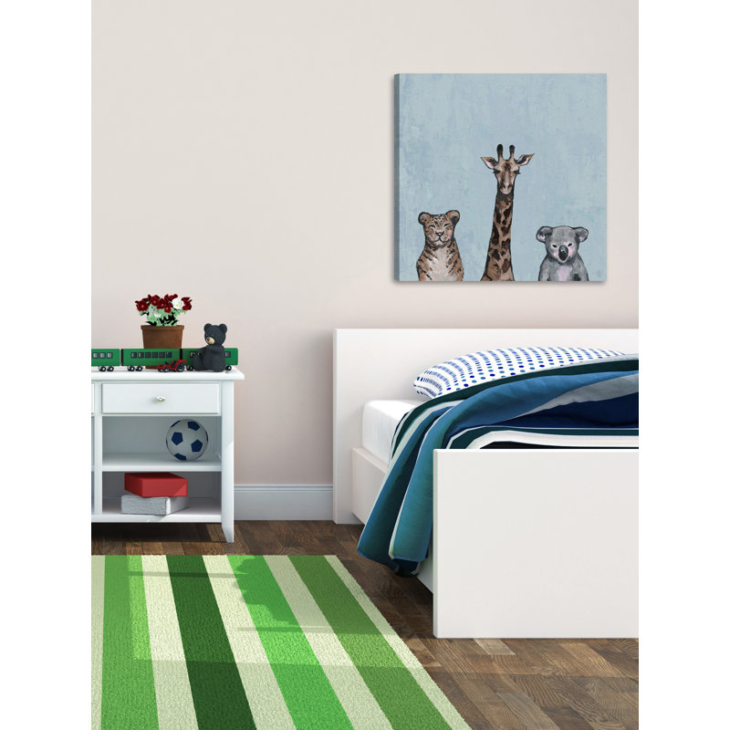 Furry Trio II - Wrapped Canvas Painting, 8" H x 8" W x 1.5" D