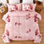 Ensemble de literie 3 pièces réversible rose en microfibre toutes saisons-122494924-122494926