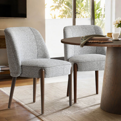 Upholstered Side Dining Chairs With Solid Wood Legs