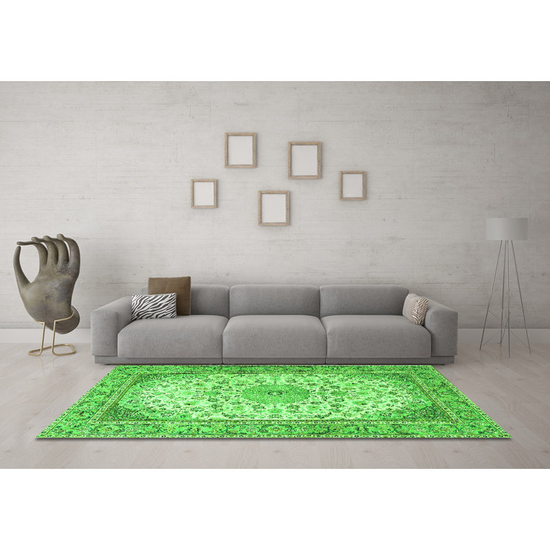 Mayrin Washable Oriental Indoor Rug, Round 8'