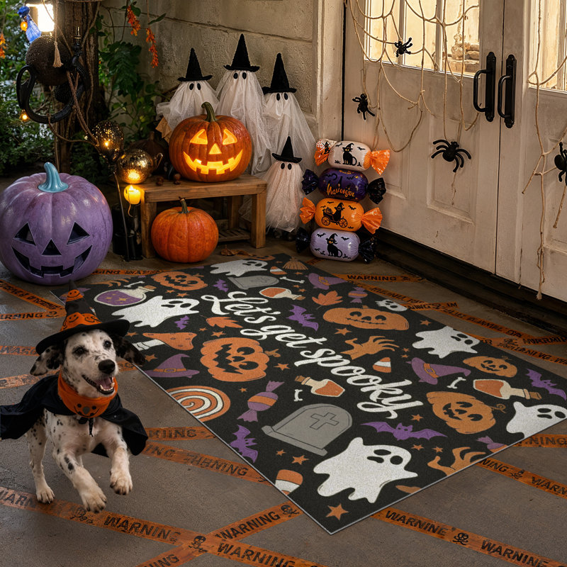 Tapis de porte d'Halloween TrickTread, Rectangle 3'x 5'