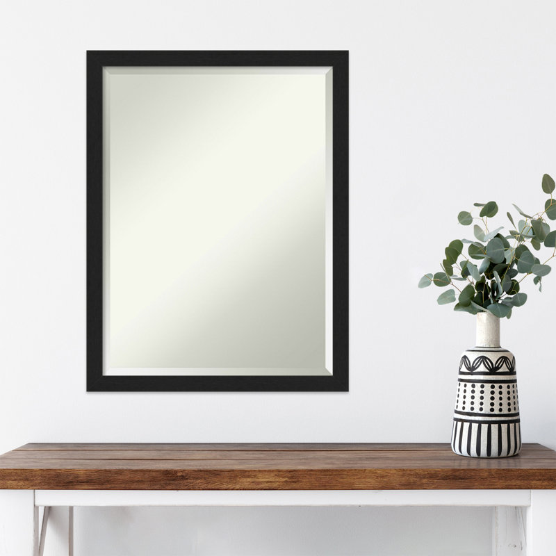 Hoyer Flat Wall Mirror, 26" x 20", Black