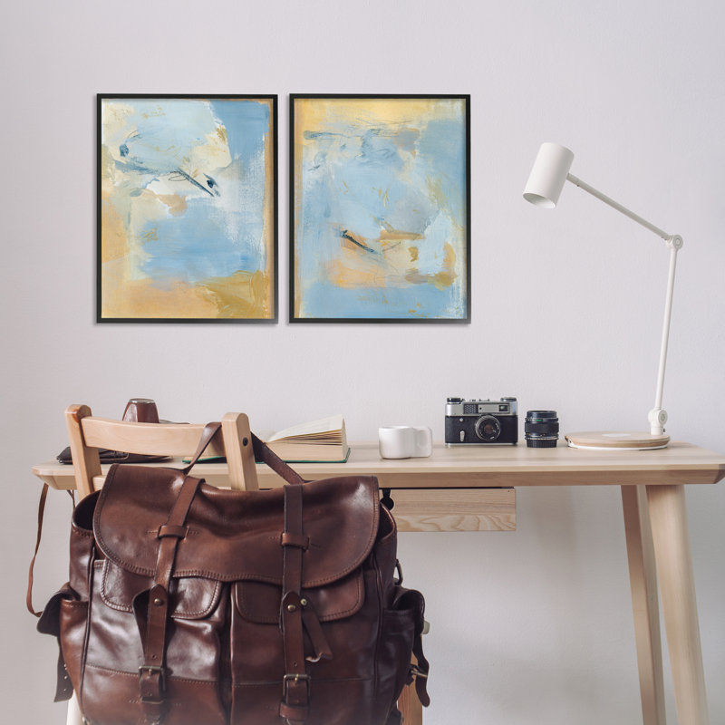 Ensemble de 2 giclées encadrées, bleu clair et or pastel par Victoria Barnes, Giclée encadrée noir minuit, H 20 po x l 16 po
