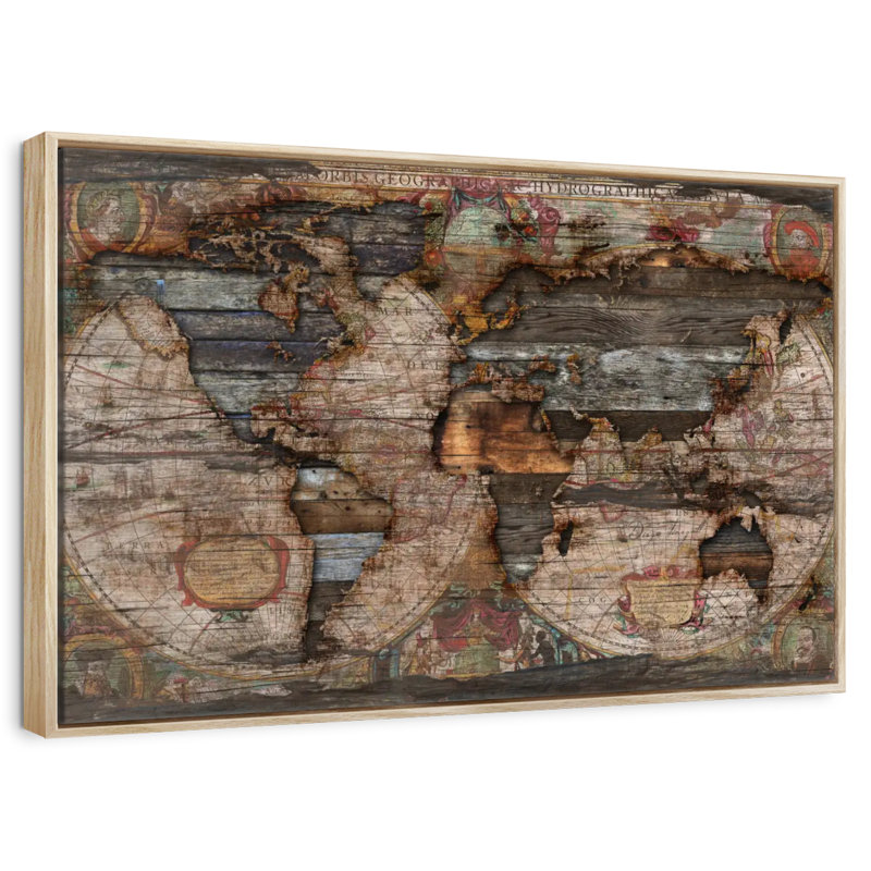 Begley récupéré, Cadre flottant en bois naturel, 43 po x 29 po