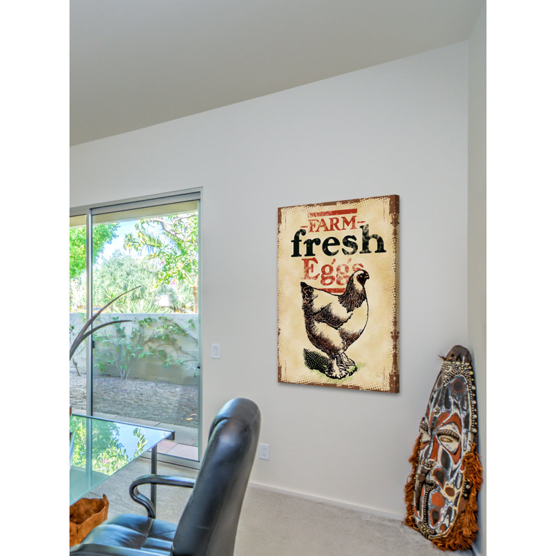 Chicken Fresh Eggs - Wrapped Canvas Print, 45cm H x 30cm W