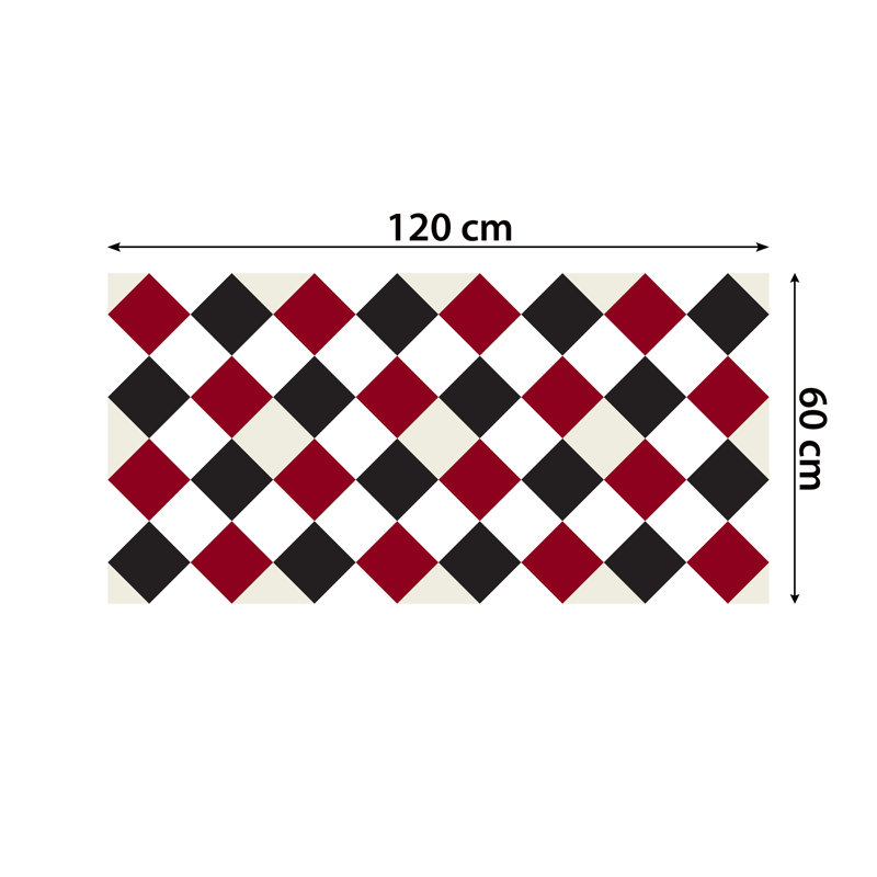 Victorian Diamond Tiles Floor Stickers - 120cm x 60 cm