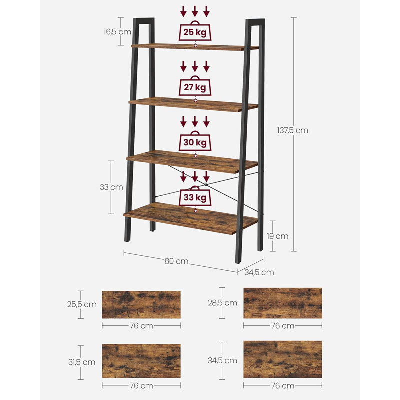 137cm H x 80cm W Ladder Bookcase