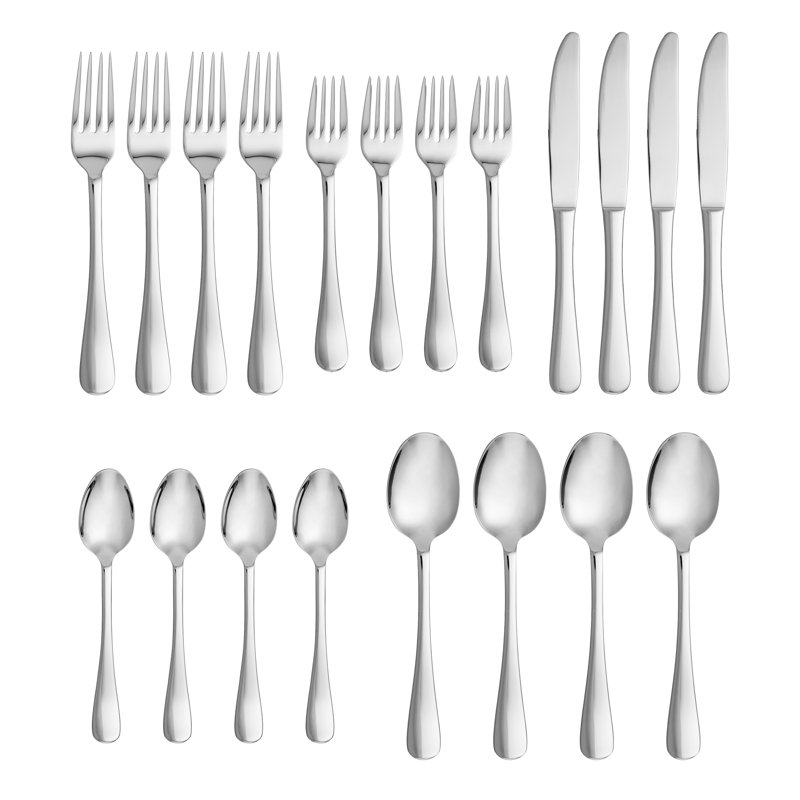 Sali 18/10 Stainless Steel 20 Piece Flatware Set, Service For 4