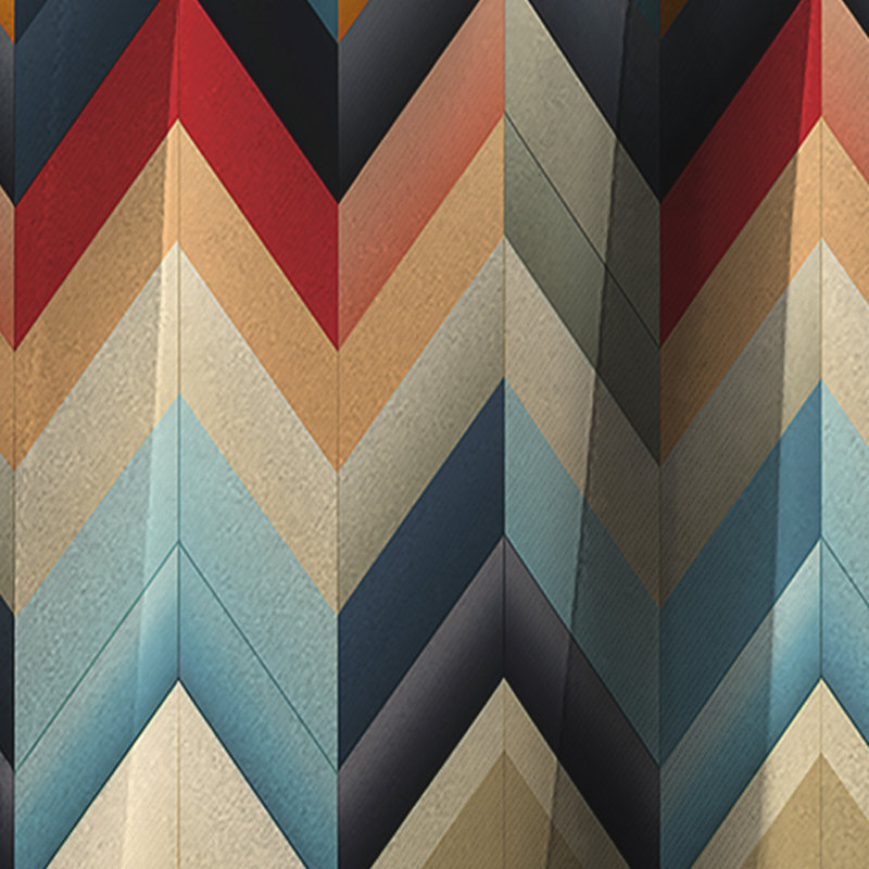 Futurist Chevron Fusion en multicolore - Rideau à chevrons - Rideau occultant - 1 panneaux, L 52 po x L 108 po