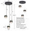 Luminaire suspendu grappe 3 lumières DEL Jeaneen