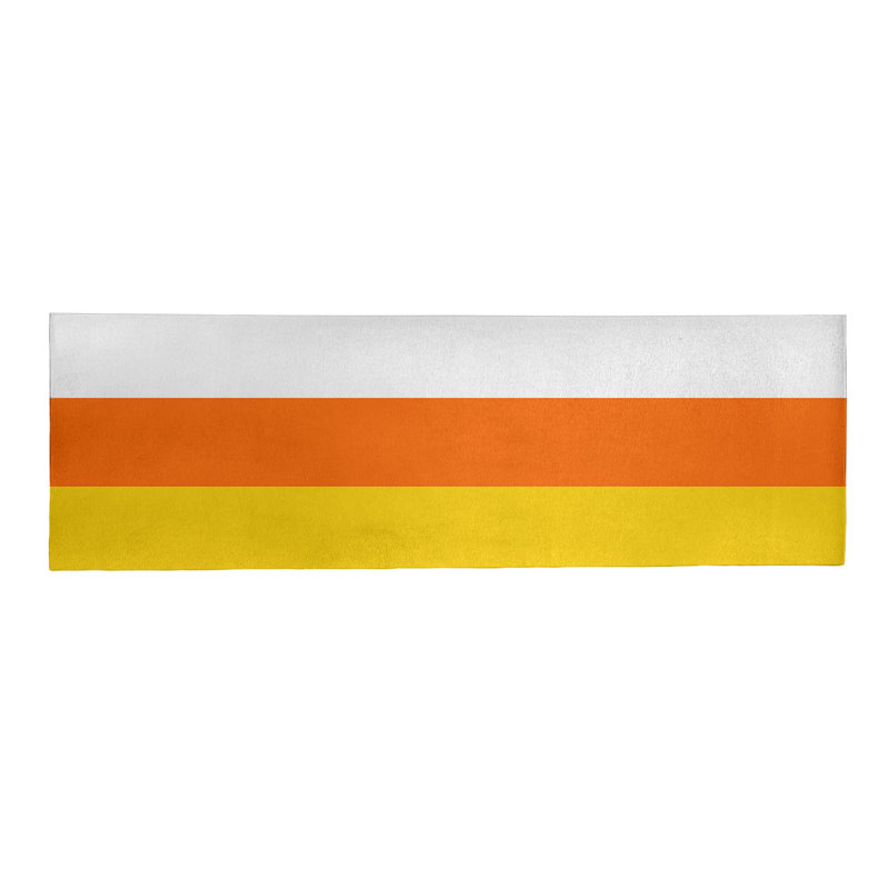 Tapis tissé à plat jaune/orange/blanc Miami, Tapis de couloir 2 pi 6 po x 8 pi
