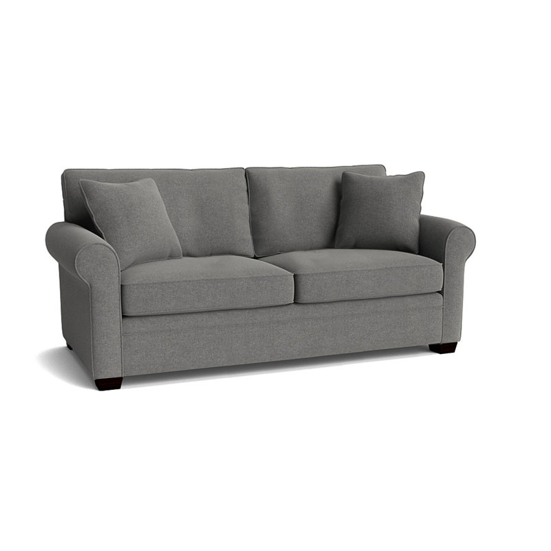 Quaker Upholstered 76'' Sofa, Espresso, Bennett Charcoal Performance