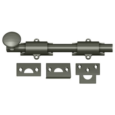 Deltana 8SB15A 8" Surface Bolt; Heavy Duty; Antique Nickel Finish