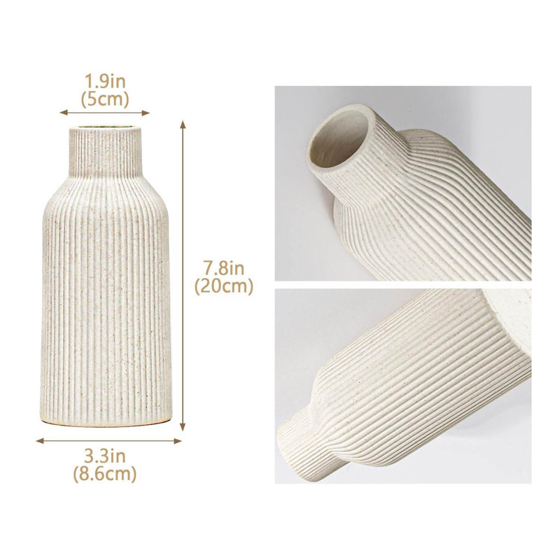 Ceramic Table Vase, Beige
